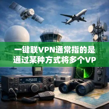 一键联VPN通常指的是通过某种方式将多个VPN服务集成在一起，形成一个统一的账户或平台，允许用户在同一个环境中管理多个VPN服务，从而避免数据流量的累积和安全风险的增加