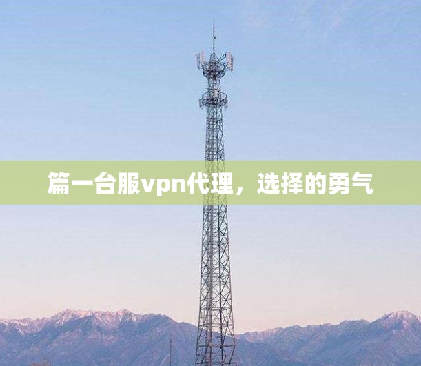 篇一台服vpn代理，选择的勇气