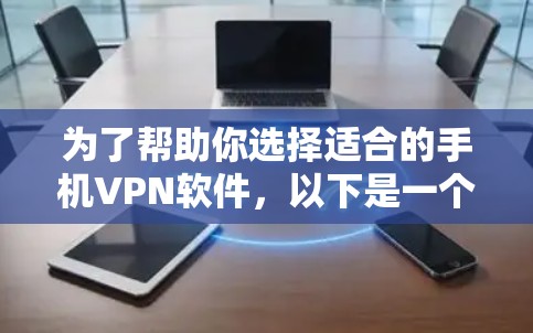 为了帮助你选择适合的手机VPN软件，以下是一个逐步的指南
