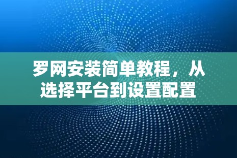 罗网安装简单教程,从选择平台到设置配置 罗网安装简单教程,从选择平台到设置配置