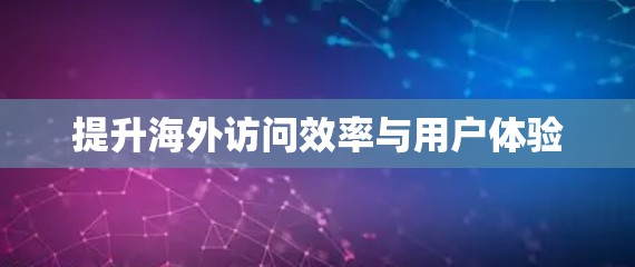 提升海外访问效率与用户体验