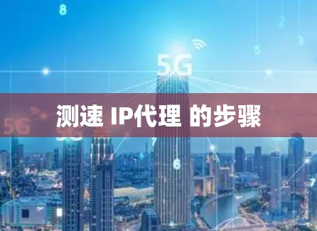 测速 IP代理 的步骤 测速 IP代理 的步骤