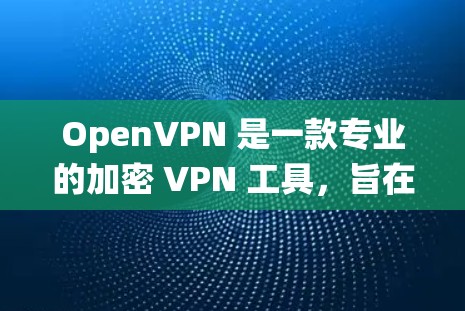 OpenVPN 是一款专业的加密 VPN 工具,旨在为用户提供安全、隐私且高效的网络连接。以下是对 OpenVPN 的系统介绍和使用指南 OpenVPN 是一款专业的加密 VPN 工具,旨在为用户提供安全、隐私且高效的网络连接。以下是对 OpenVPN 的系统介绍和使用指南
