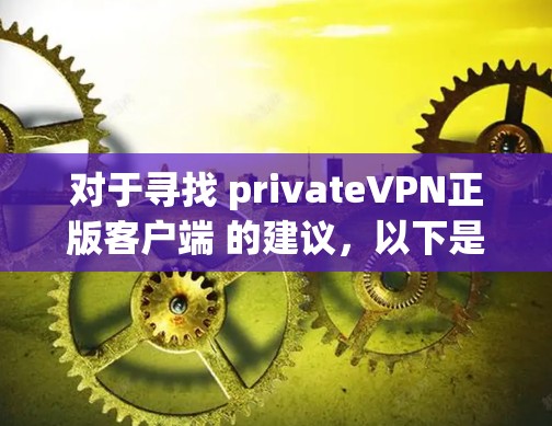对于寻找 privateVPN正版客户端 的建议，以下是几个常见的选择