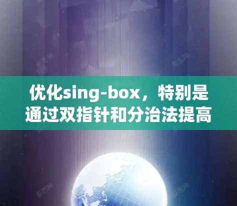 优化sing-box，特别是通过双指针和分治法提高执行速度，可以按照以下步骤进行