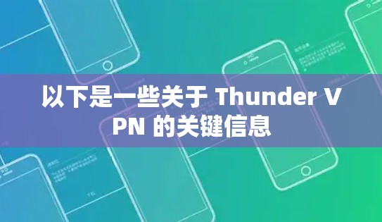 以下是一些关于 Thunder VPN 的关键信息 以下是一些关于 Thunder VPN 的关键信息