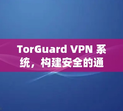 TorGuard VPN 系统,构建安全的通信网络 TorGuard VPN 系统,构建安全的通信网络